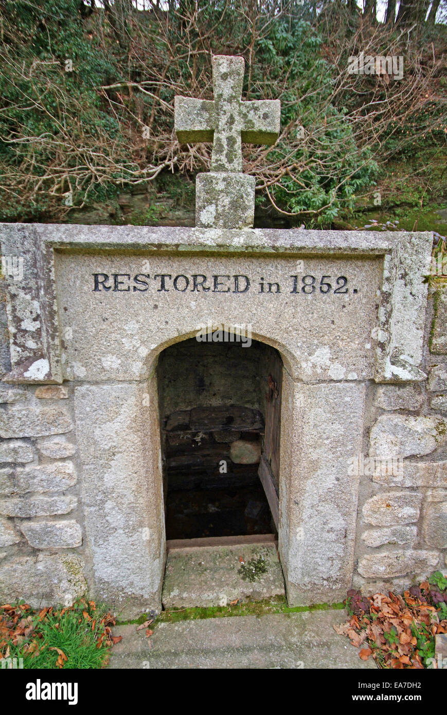 St Neot Holy well Bodmin Moor Cornwall England Stock Photo Alamy
