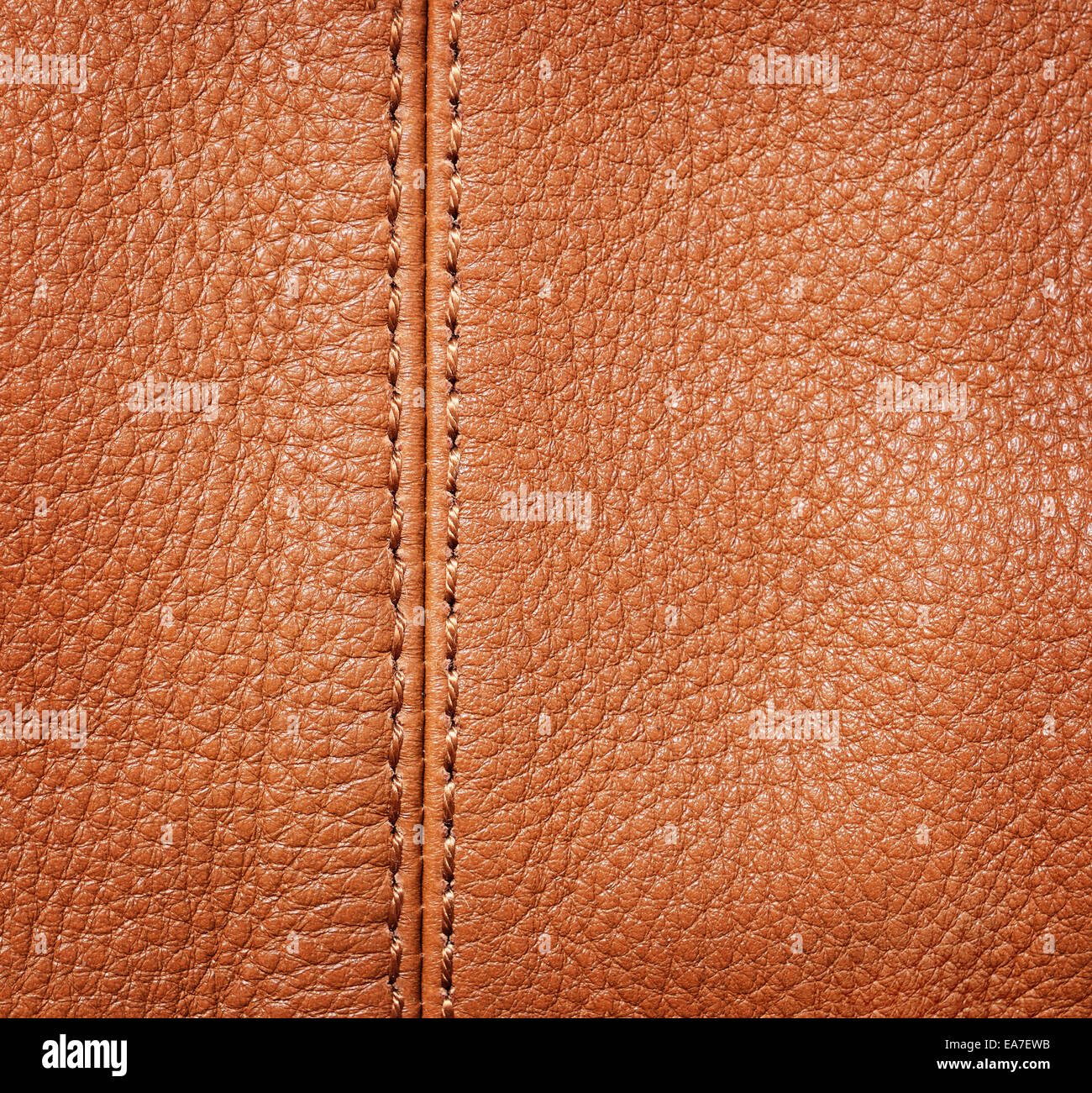 Brown leather with  seam for background Stock Photo