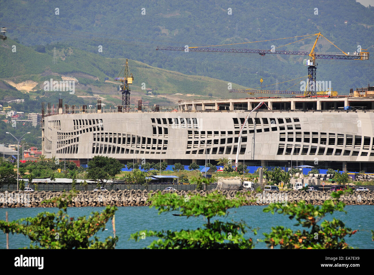 Construction of new SM Seaside City Mall Cebu City Philippines Stock Photo