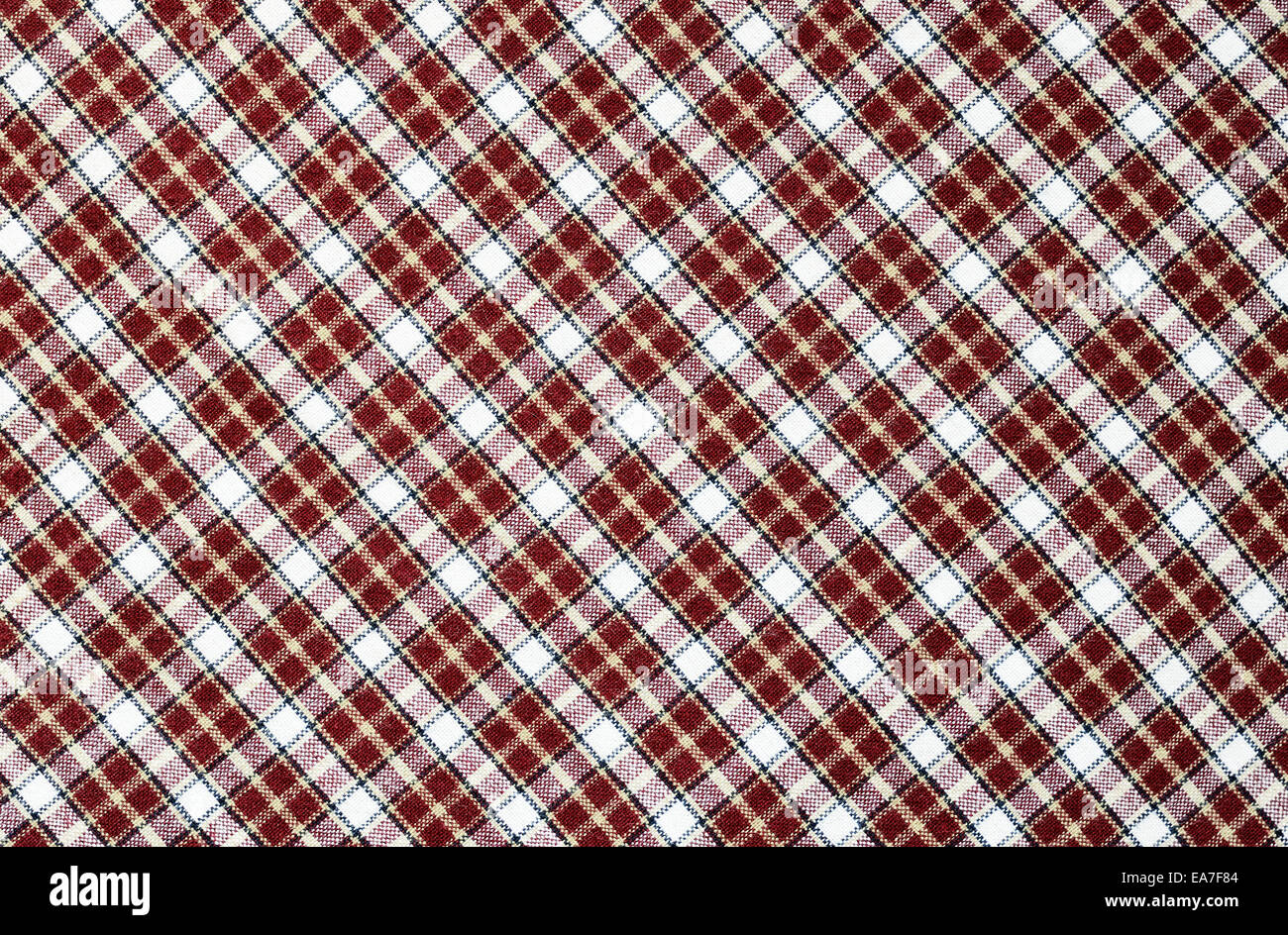 Red and white checkered fabric for background Stock Photo