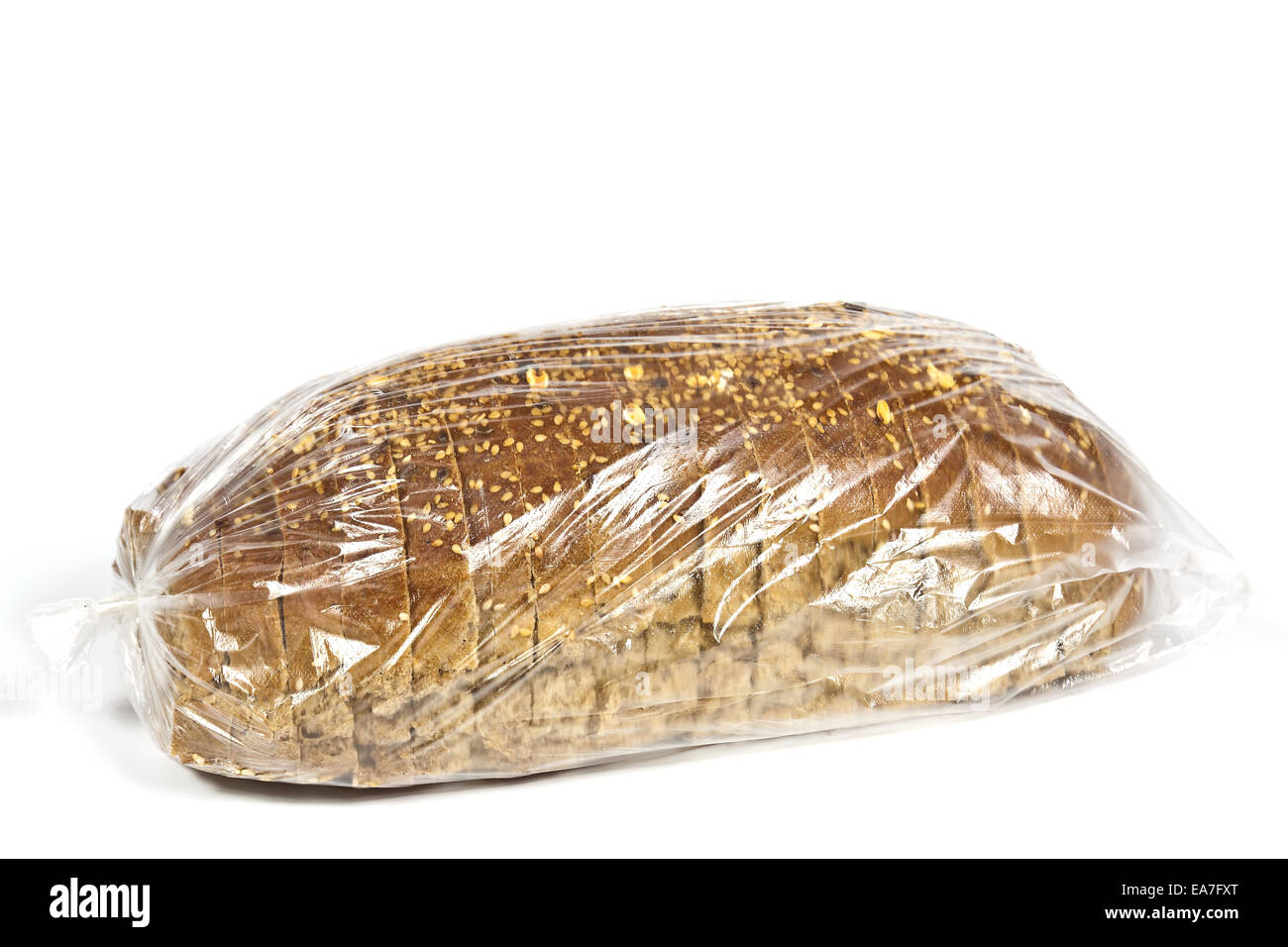 Packed in plastic bag hand-made rye bread diet Stock Photo