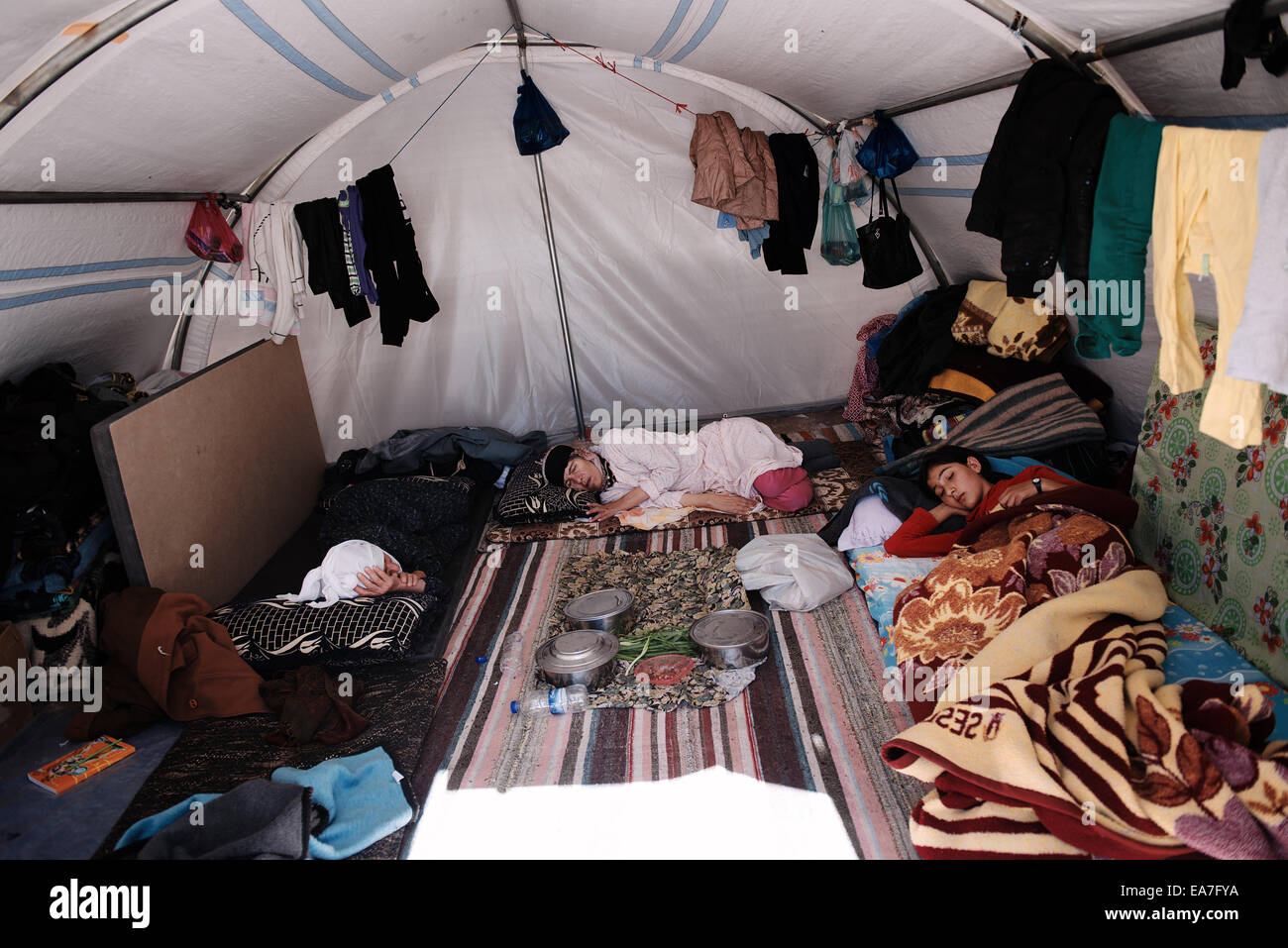 refugee camp tents