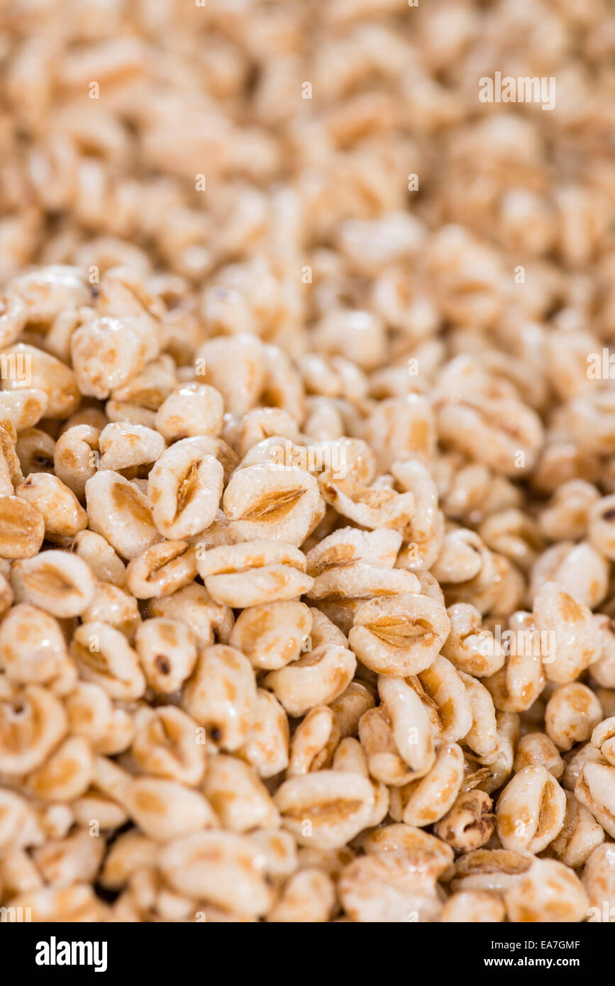 Portion of puffed wheat for use as background image or as texture Stock ...