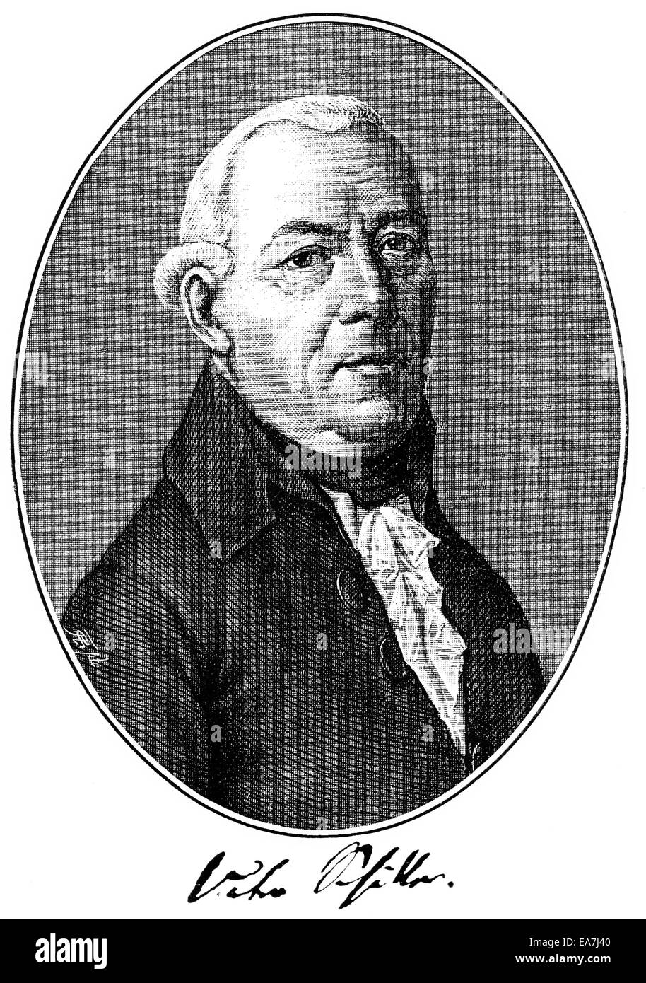 Johann Kaspar Schiller, 1723 - 1796, an officer and gardener to the Duke of Wuerttemberg, the father of Friedrich von Schiller, Stock Photo