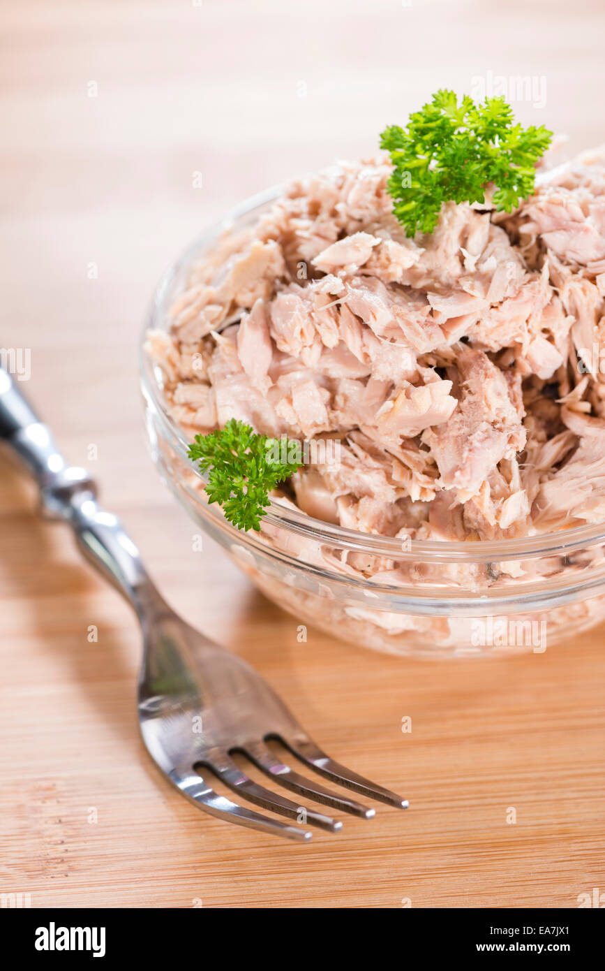Bowl with canned Tuna (detailed closeup shot Stock Photo Alamy