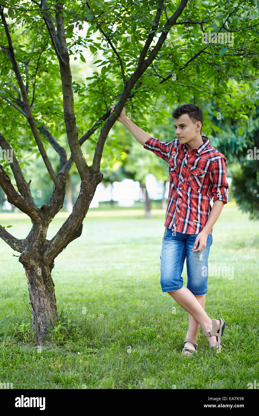 Handsome teenager smile outdoor hi-res stock photography and images - Alamy