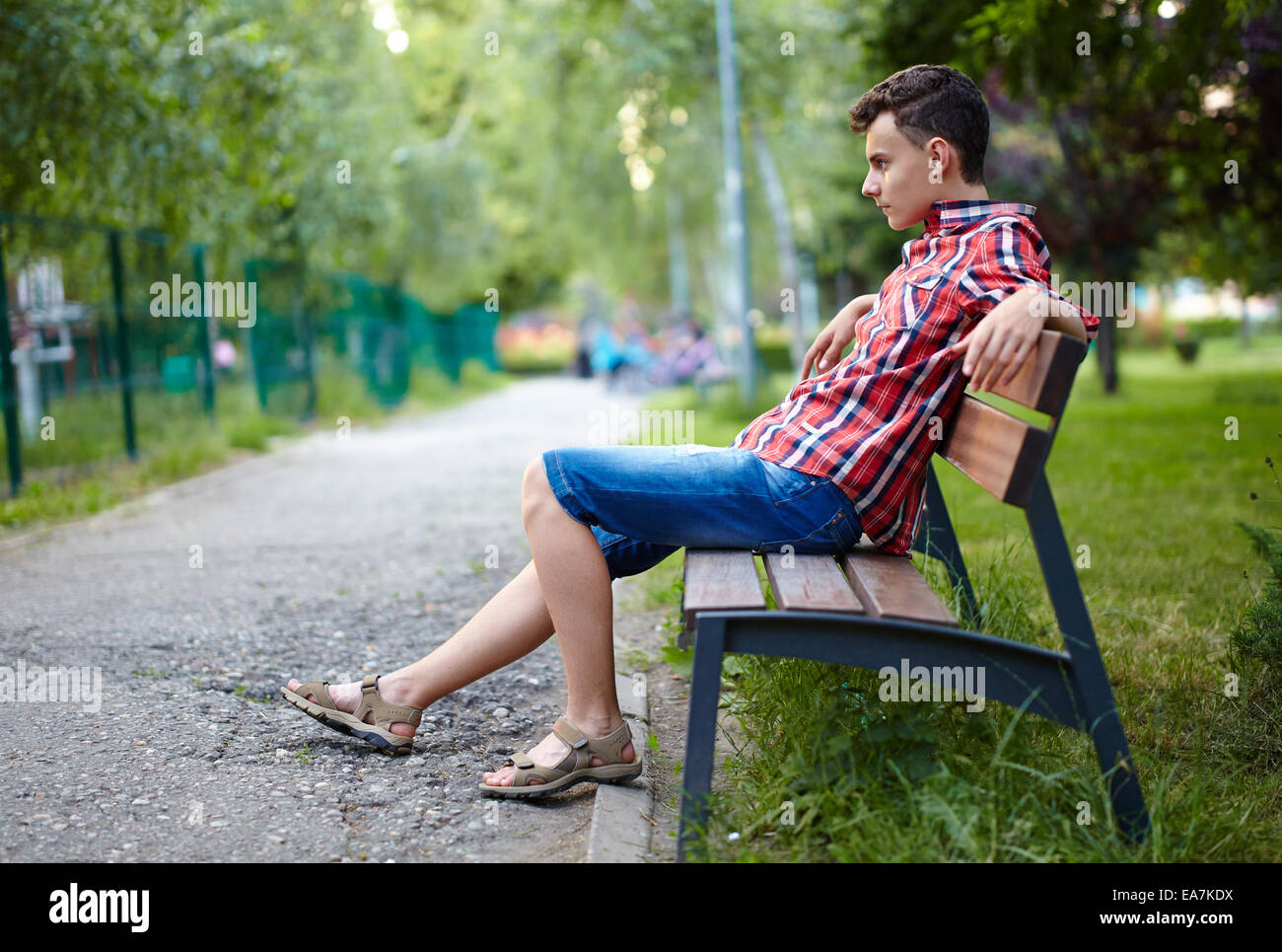 Handsome teenager smile outdoor hi-res stock photography and images - Alamy