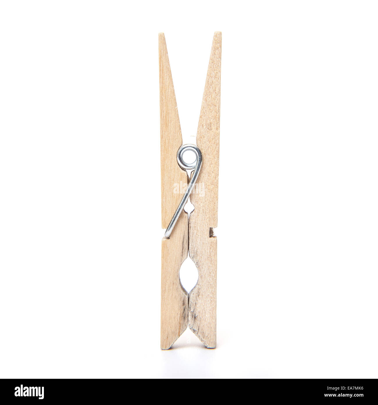 Wooden clothespin. All on white background, Stock Photo