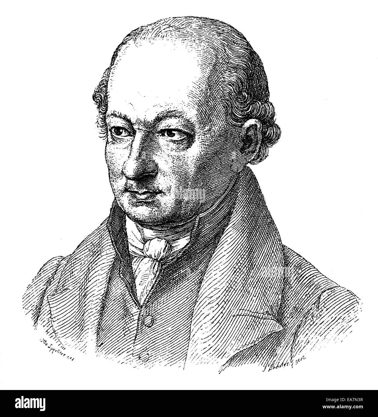 Friedrich Christoph Perthes, 1772-1843, German bookseller and publisher, Historische Druck, Portait von Friedrich Christoph Pert Stock Photo