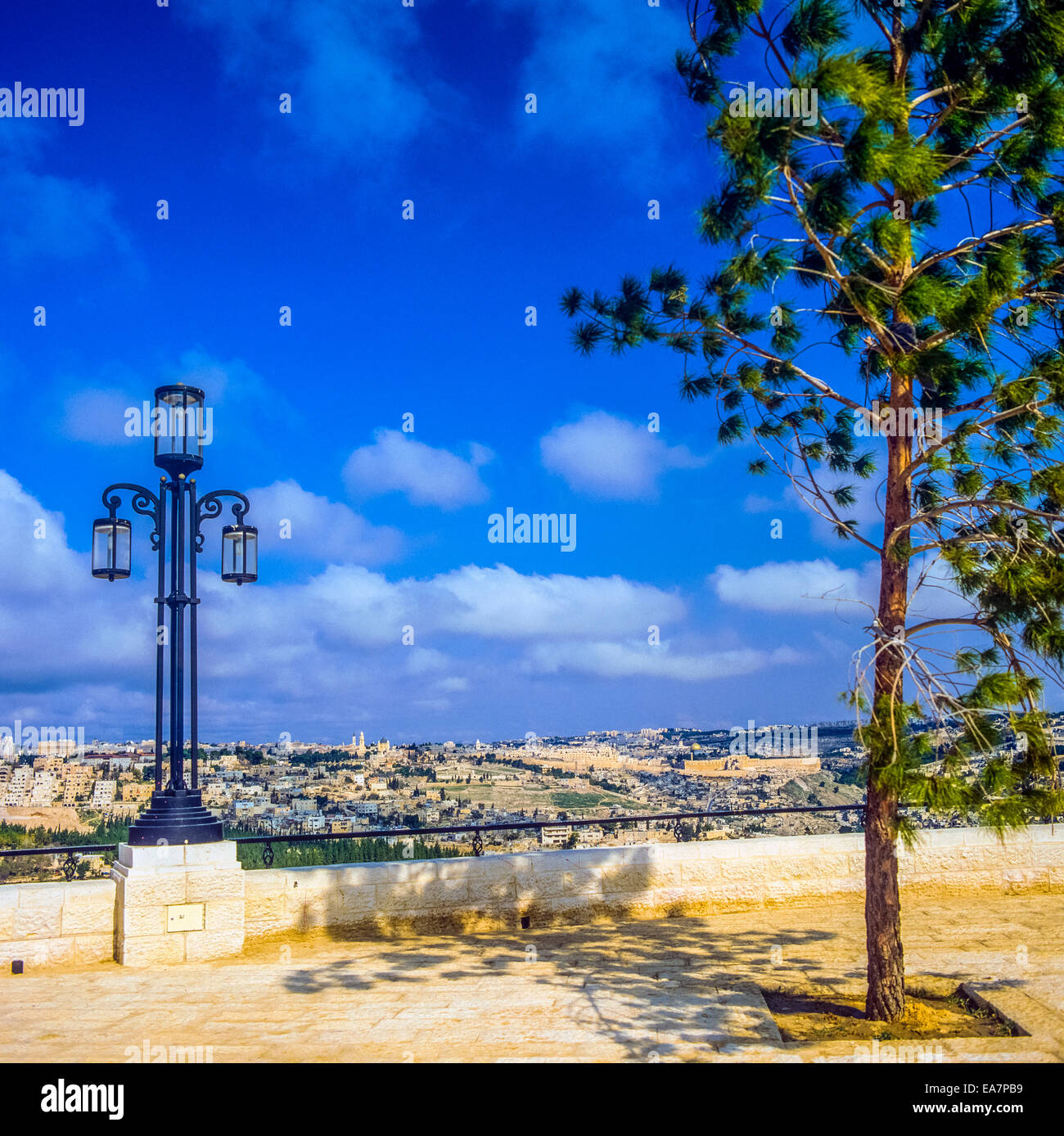Viewing point Tayelet at Hass Promenade East Talpiot Jerusalem Israel Stock Photo