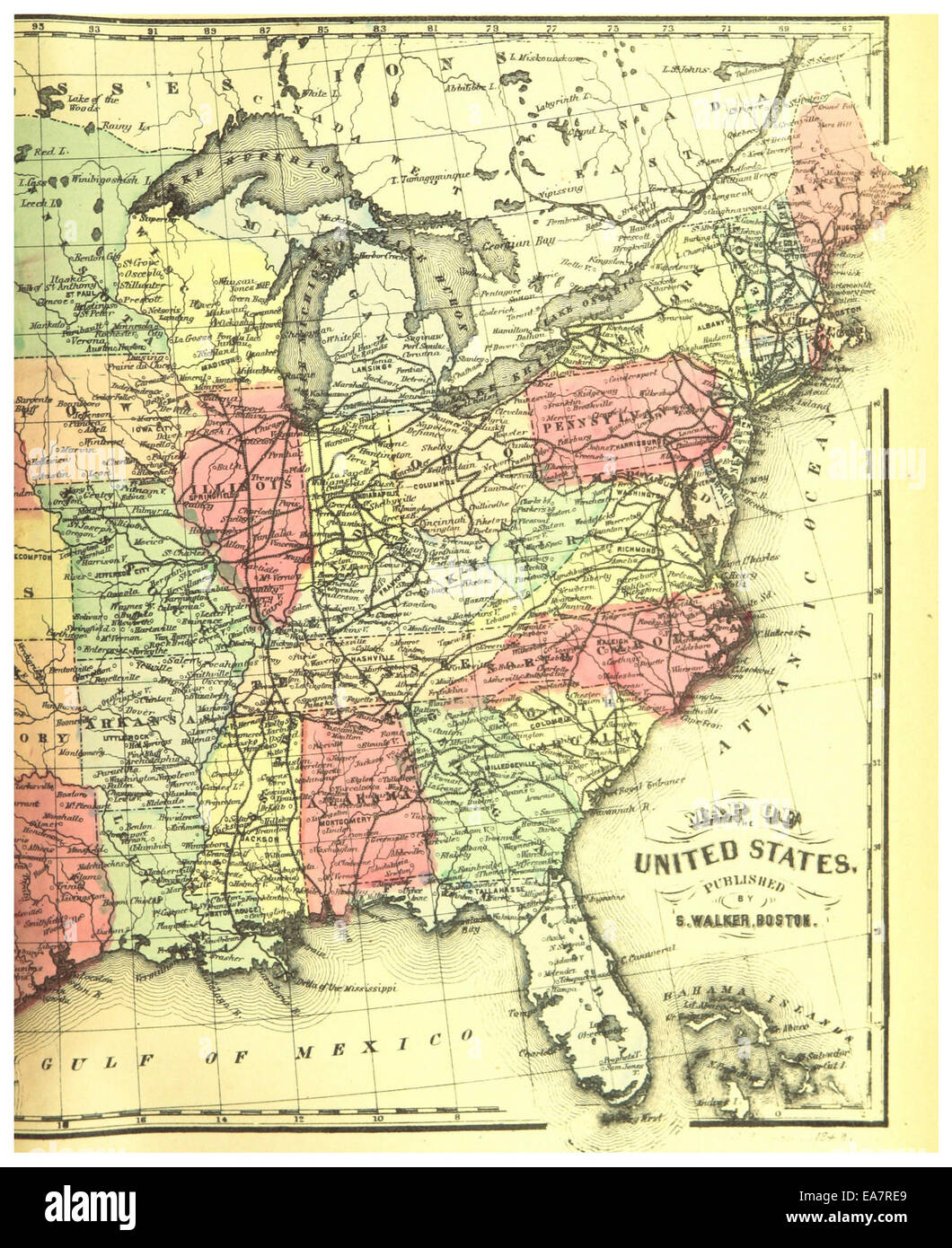 Ancient map of united states hi-res stock photography and images - Alamy