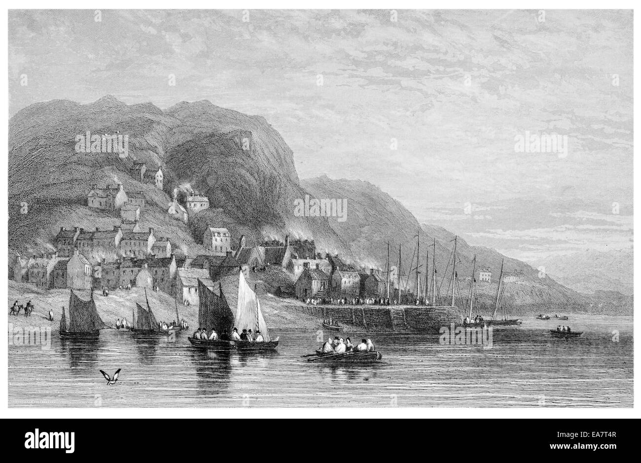 Barmouth Abermaw Y Bermo county of Gwynedd, north-western Wales circa 1830 Stock Photo