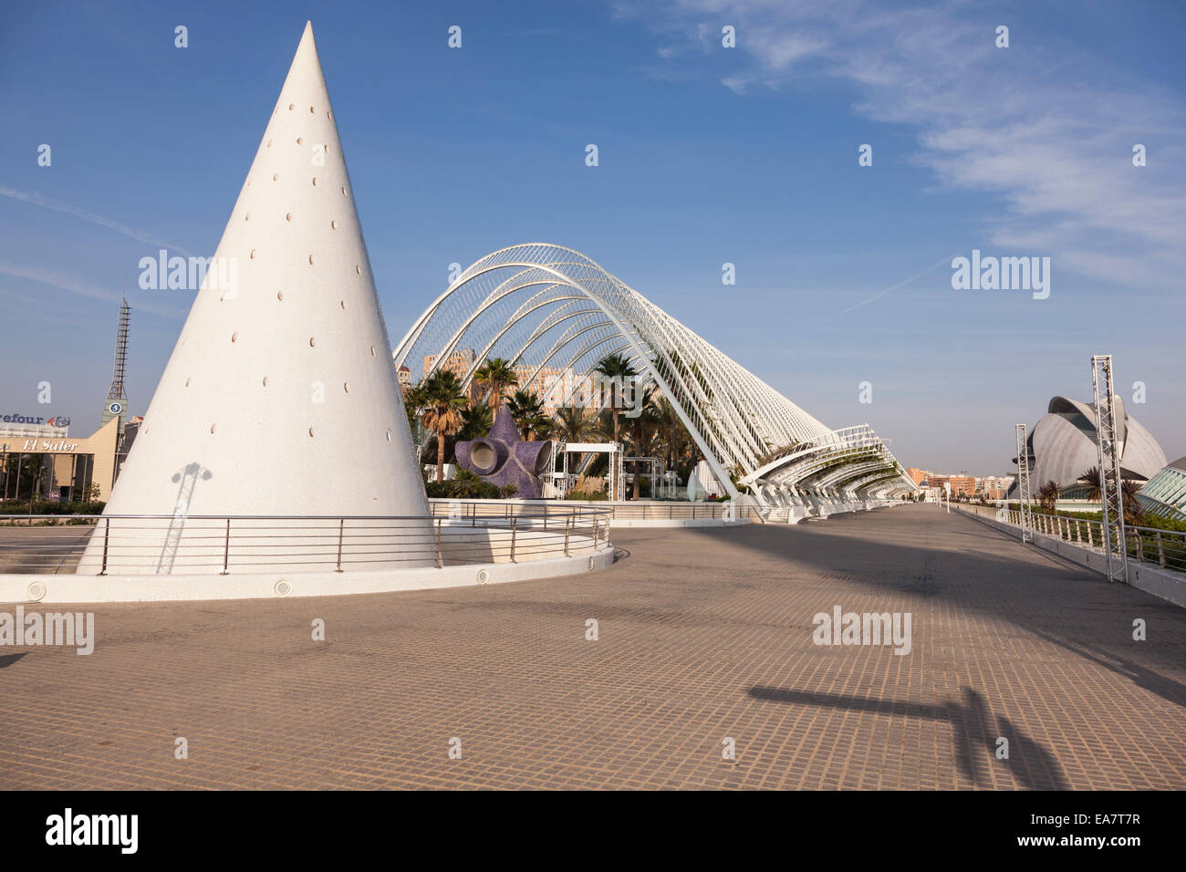 The Umbracle in the ciudad de las artes y las ciencias, Valencia, Spain. Stock Photo