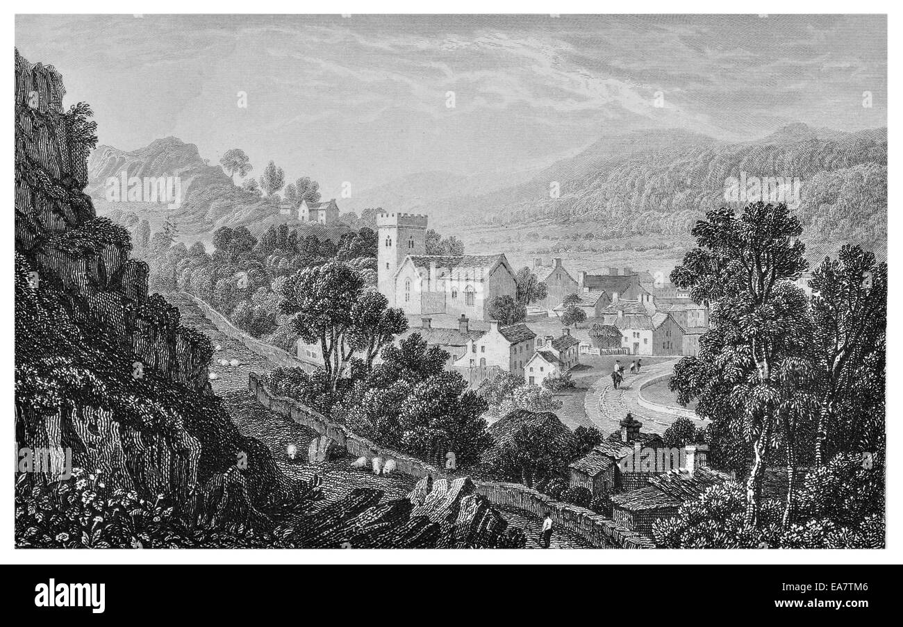 Corwen Merionethshire circa 1830 Stock Photo
