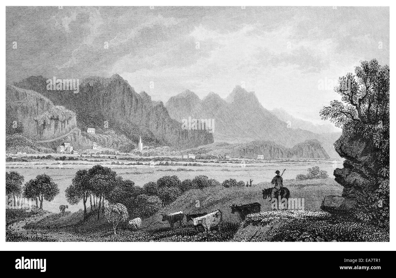 Tremadoc  Tremadog Caernarvonshire circa 1830 Stock Photo