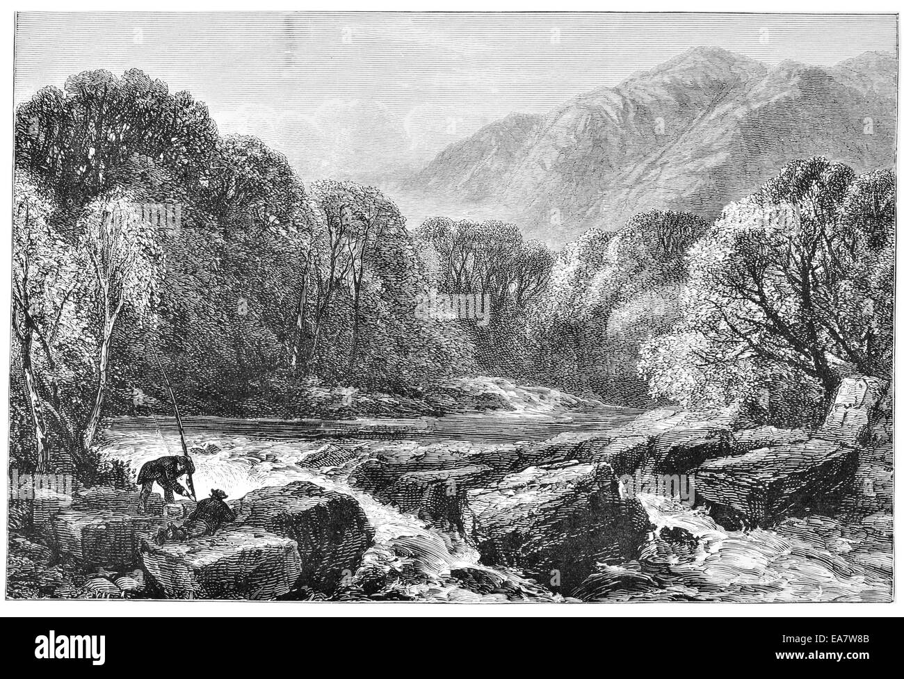 On the river Lledr near Bettws y Coed Stock Photo