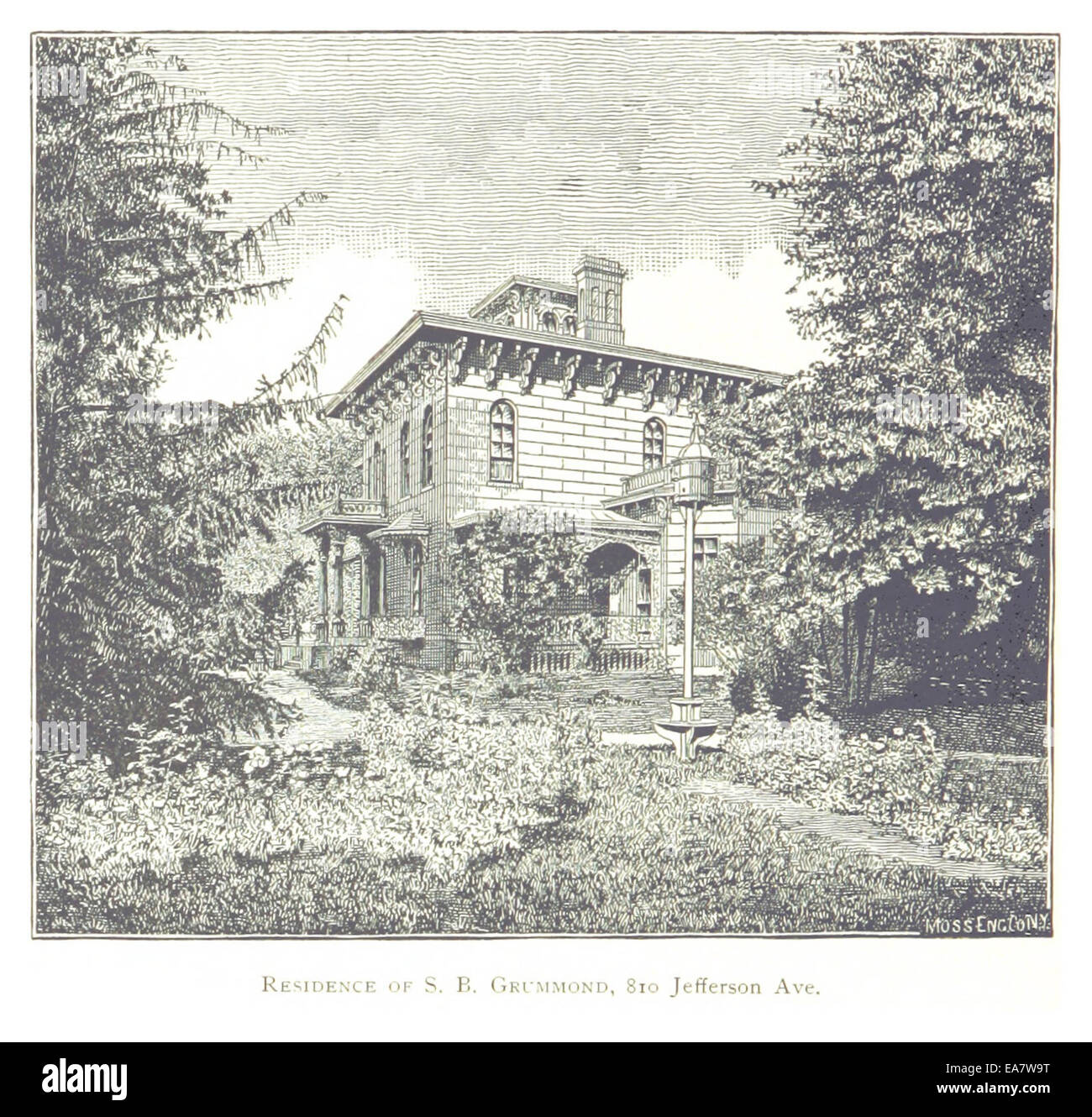 FARMER(1884) Detroit, p444 RESIDENCE OF S. B. GRUMMOND, 810 JEFFERSON AVE Stock Photo