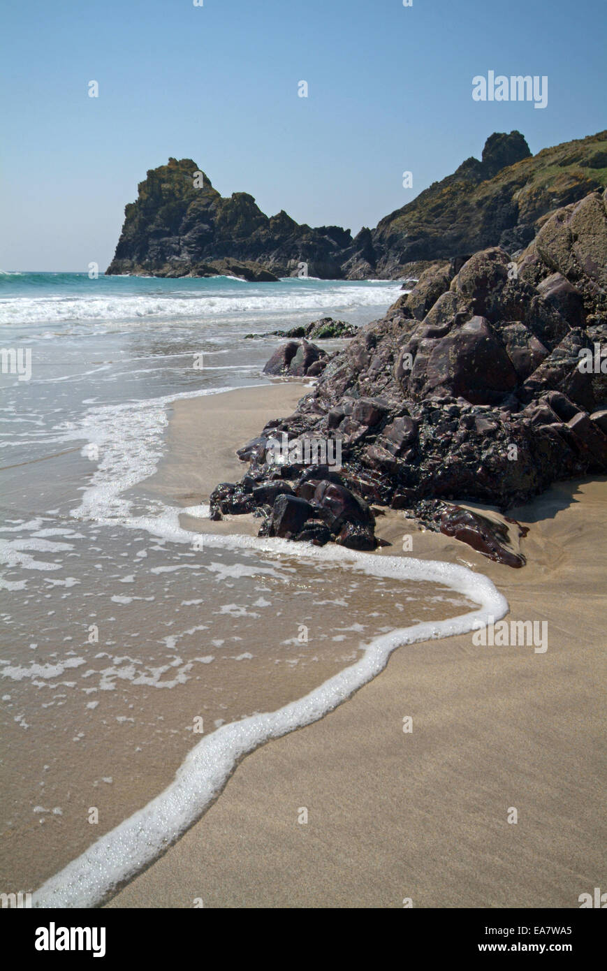 Kynance Cove on the Lizard Peninsula Kerrier South West Cornwall South West England UK Stock Photo