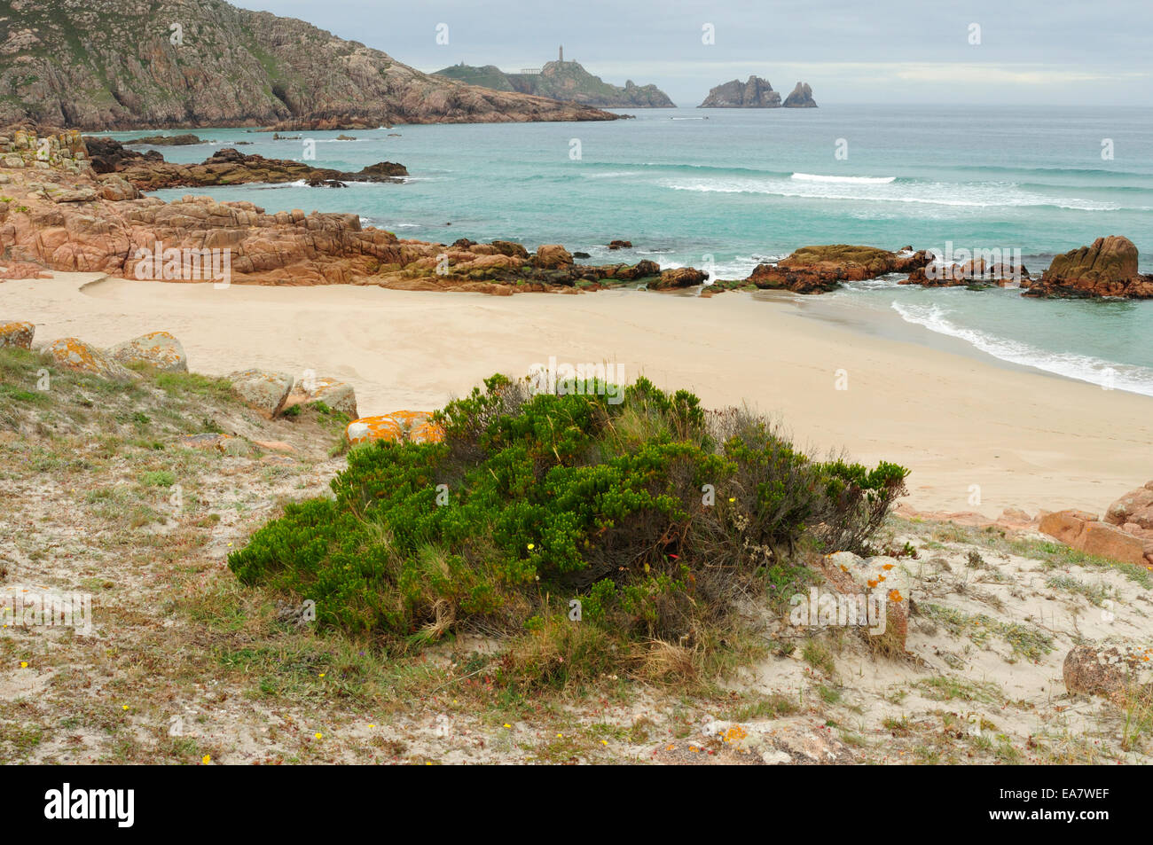 Coastal landscape and Cape Vilán. Camariñas, Galicia, Spain Stock Photo