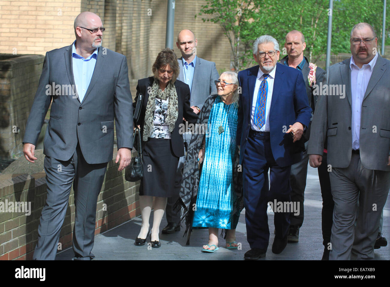 Rolf Harris leaving Southwark Crown Court with family members  Featuring: Rolf Harris Where: London, United Kingdom When: 06 May 2014 Stock Photo