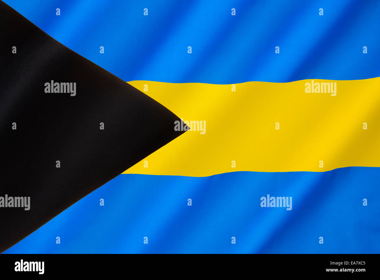 Flag of the Bahamas Stock Photo