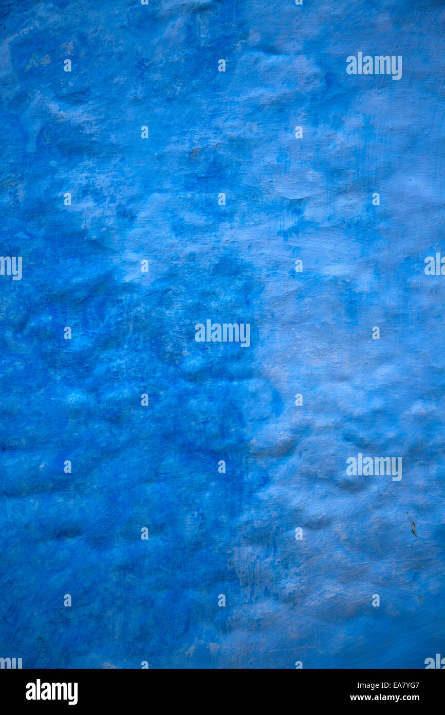 Blue stone texture from Chefchaouen, Morocco Stock Photo