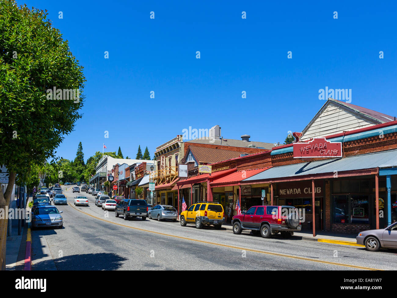 Main Street in the old gold mining town of Grass Valley, Nevada County