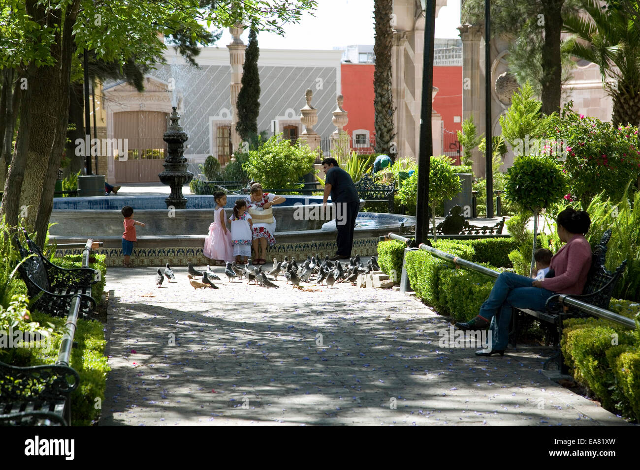 Jardin de la Paz in the Barrio del Encino neighborhood, Aguascaliente, Mexico Stock Photo