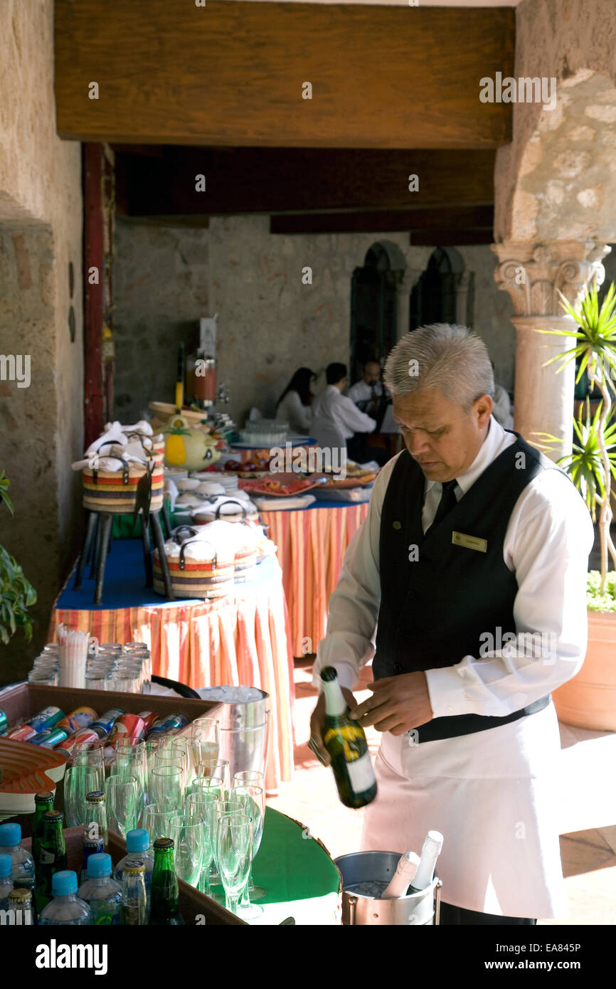 Breakfast buffet at the five-star Quinta Real Aguascalientes, Aguascalientes, Mexico. Stock Photo