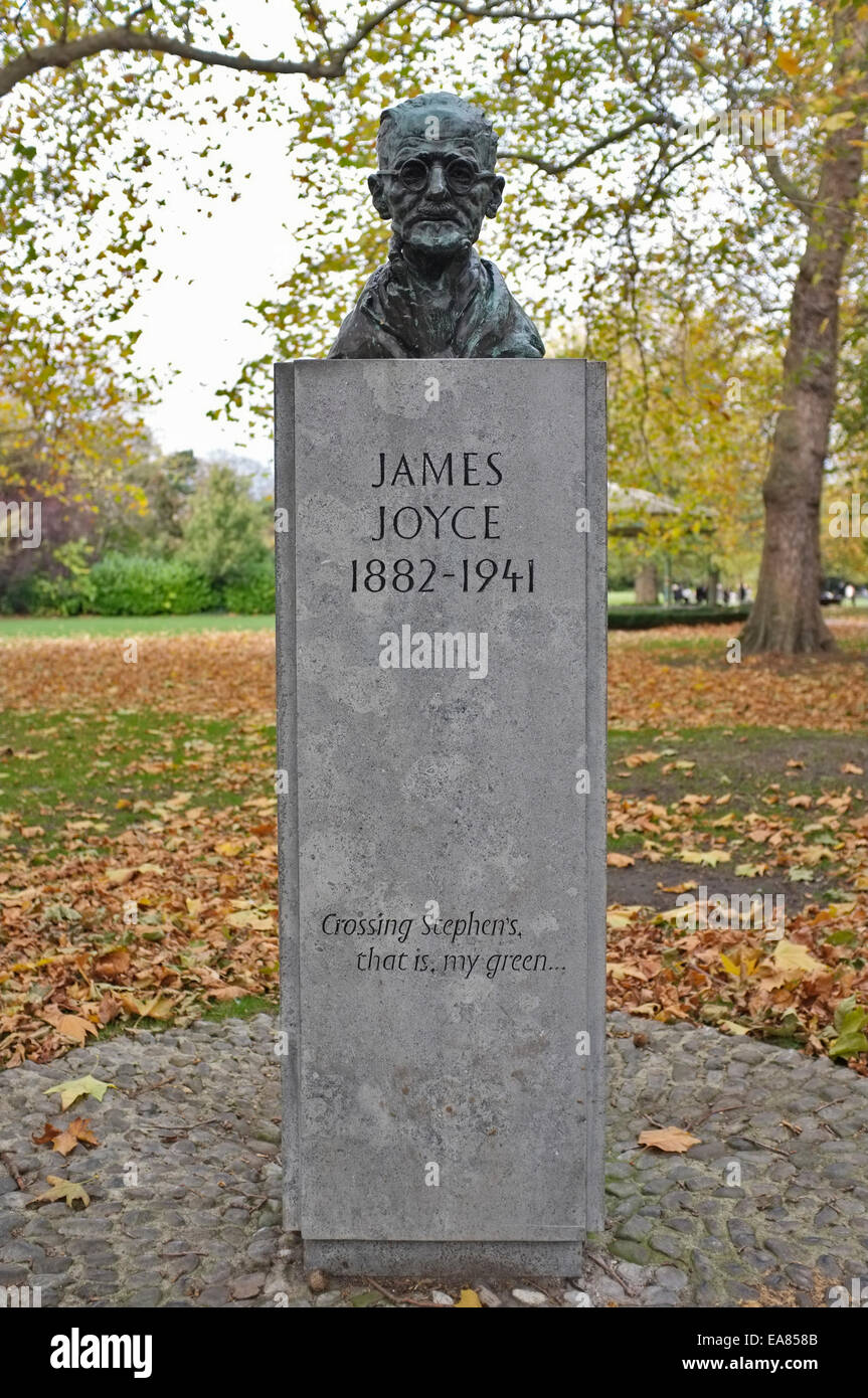 JAMES jOYCE .statues and sculptures at St Stephen's Green, in central
