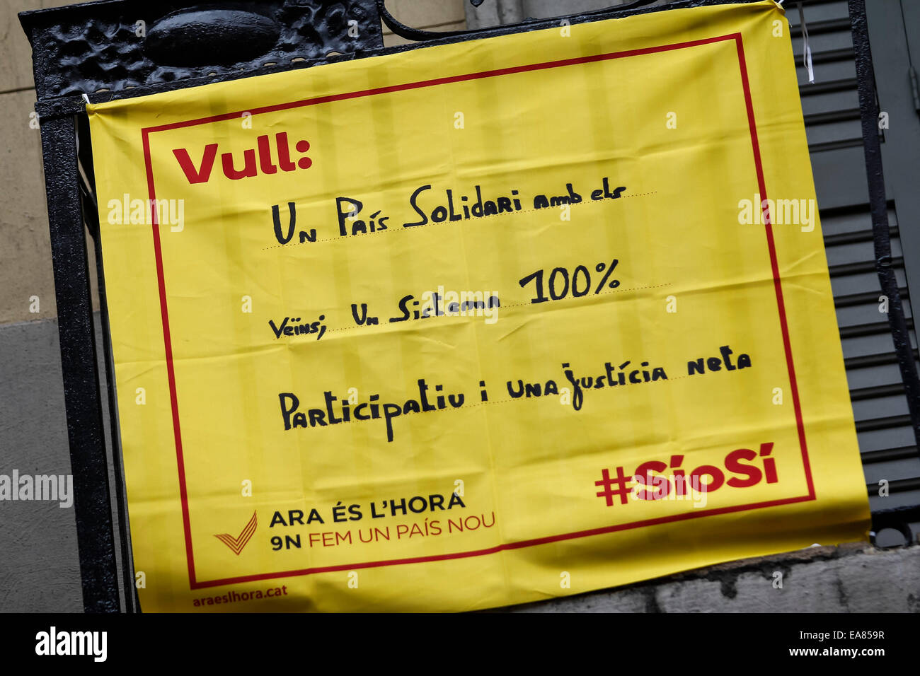 Catalonia region of Spain. 8th October, 2014. The day before the referendum for independence Stock Photo