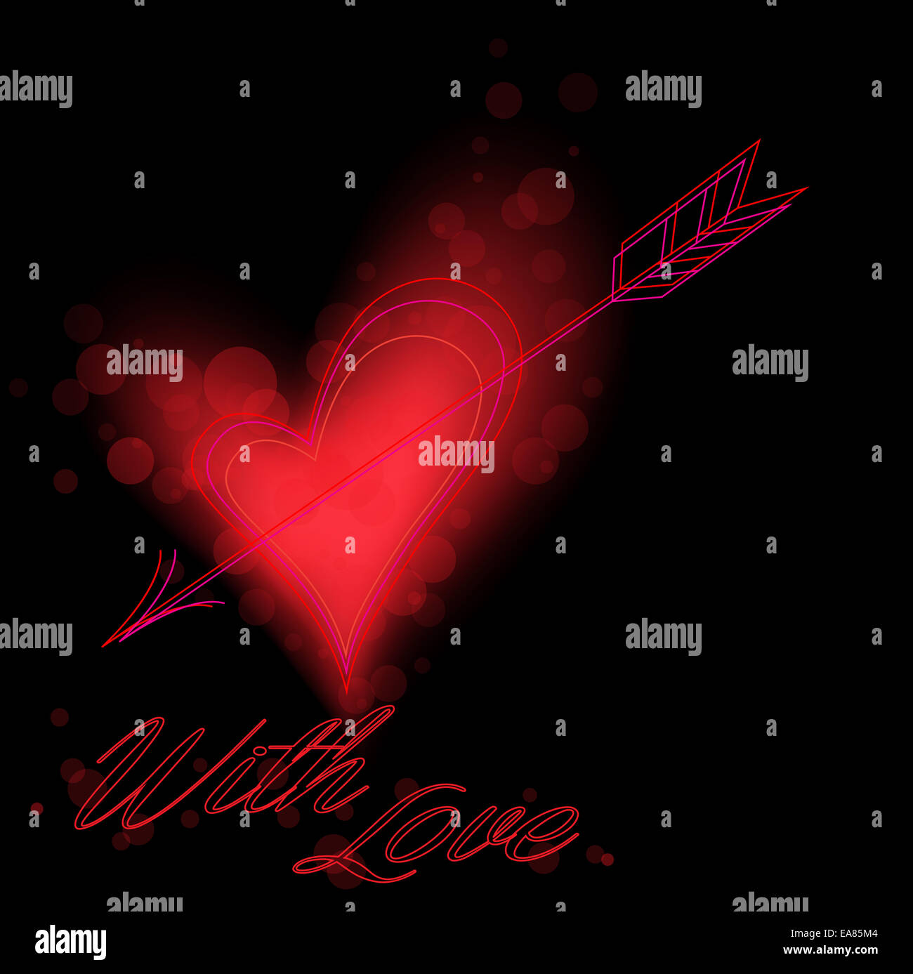 Red heart for Valentine's Day on a black background Stock Photo - Alamy