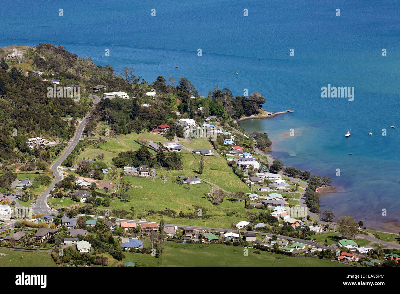 Scenic view of Whangarei Heads in Northland, New Zealand Stock Photo