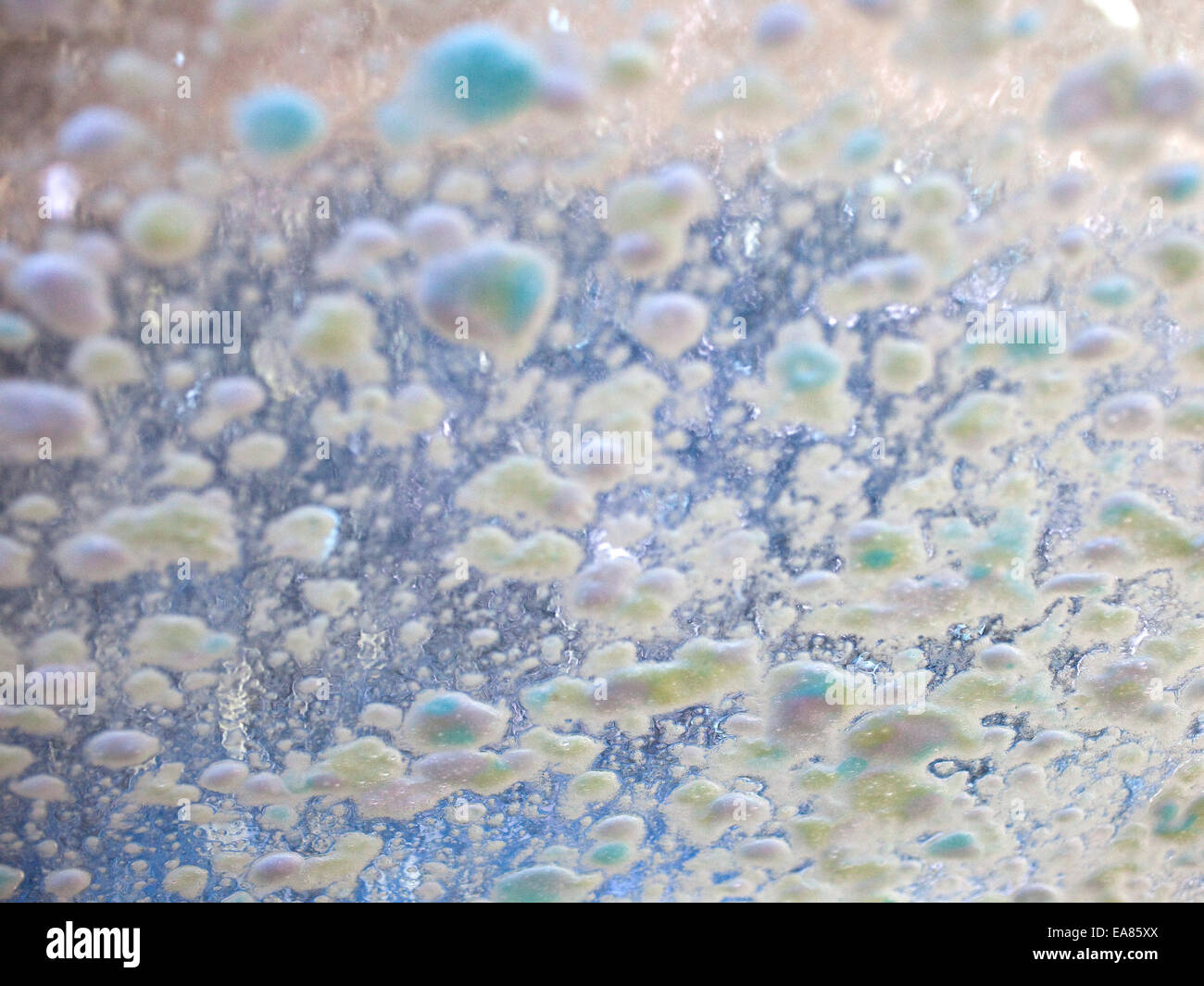 Soap suds on windshield of car going through car wash. Stock Photo