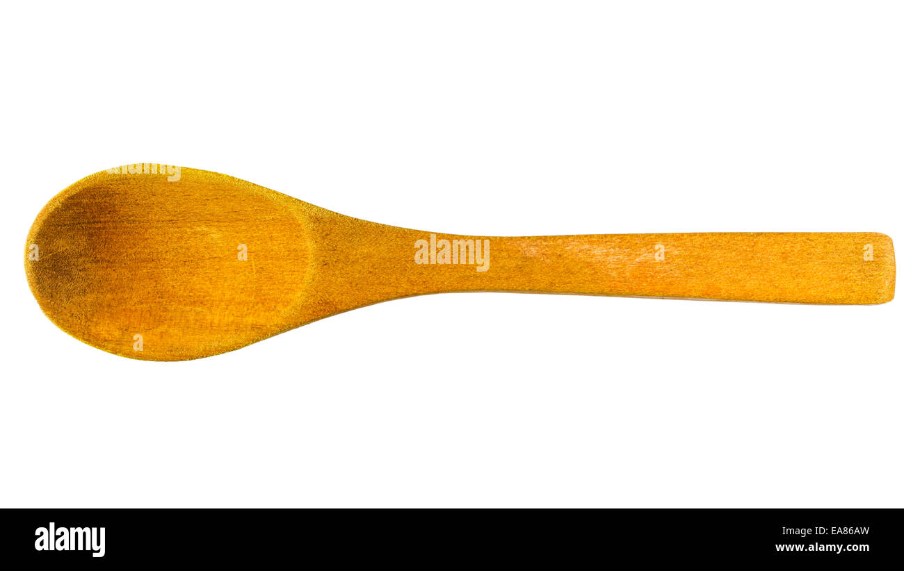 Wooden spoon isolated on white Stock Photo