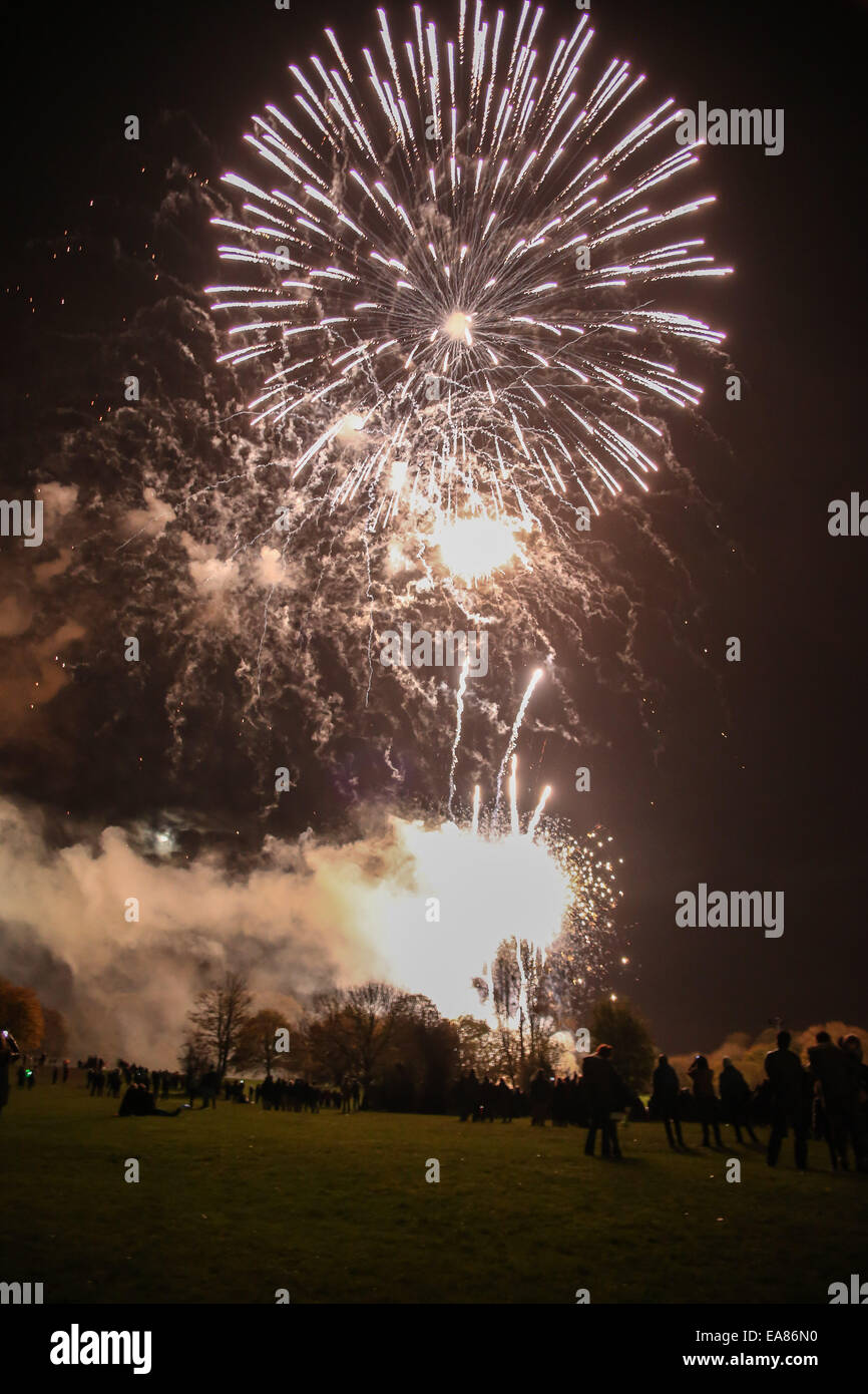 Oxford, UK 8th November 2014r. Fireworks display held in South Park