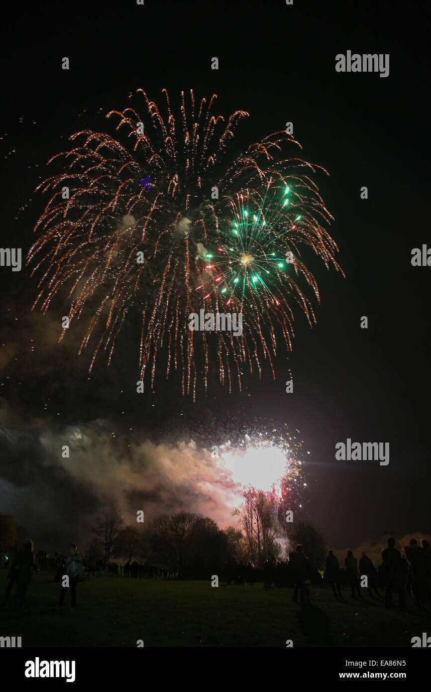 Fireworks display in south park, oxford during bonfire celebration