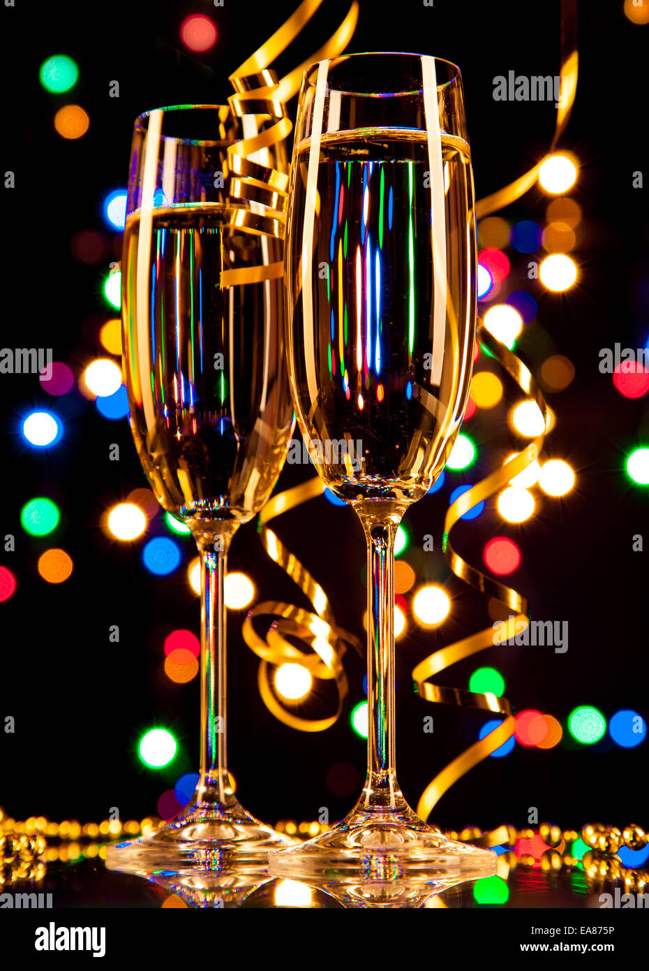 Glasses of wine with blur light spots on background Stock Photo Alamy