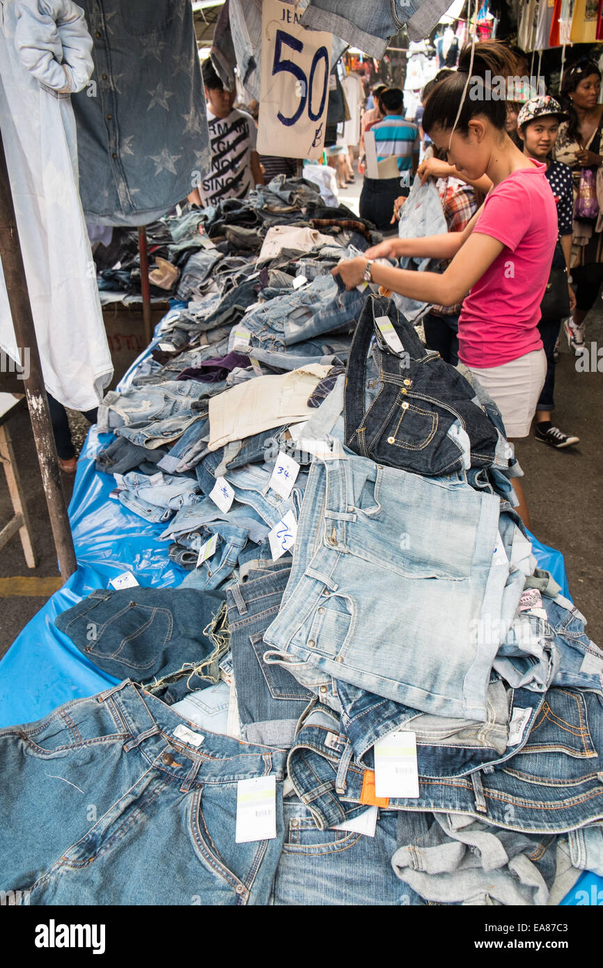 Jeans chatuchak weekend market bangkok hi-res stock photography