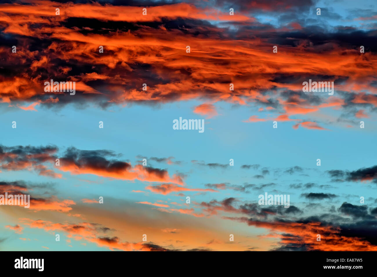 Heavenly landscape with dramatic sunset clouds Stock Photo - Alamy