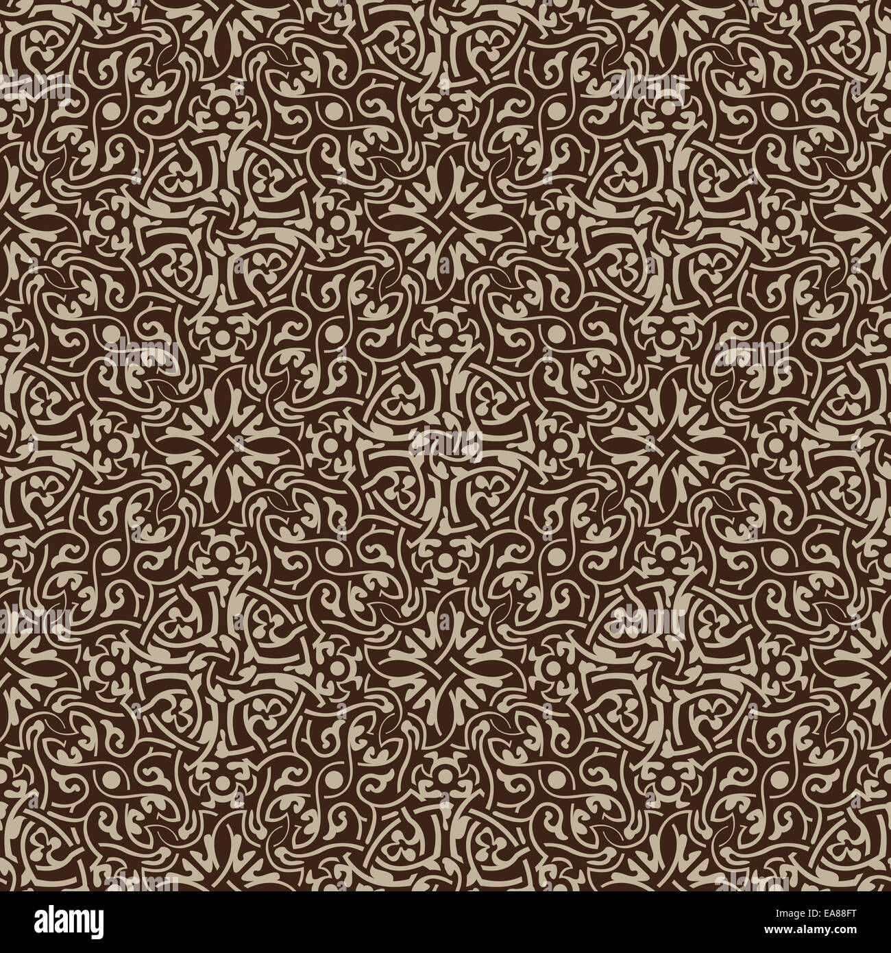 Brown floral seamless wallpaper pattern vector illustration Stock Photo ...
