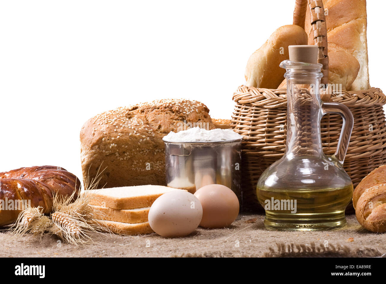 set of bakery products on white Stock Photo - Alamy