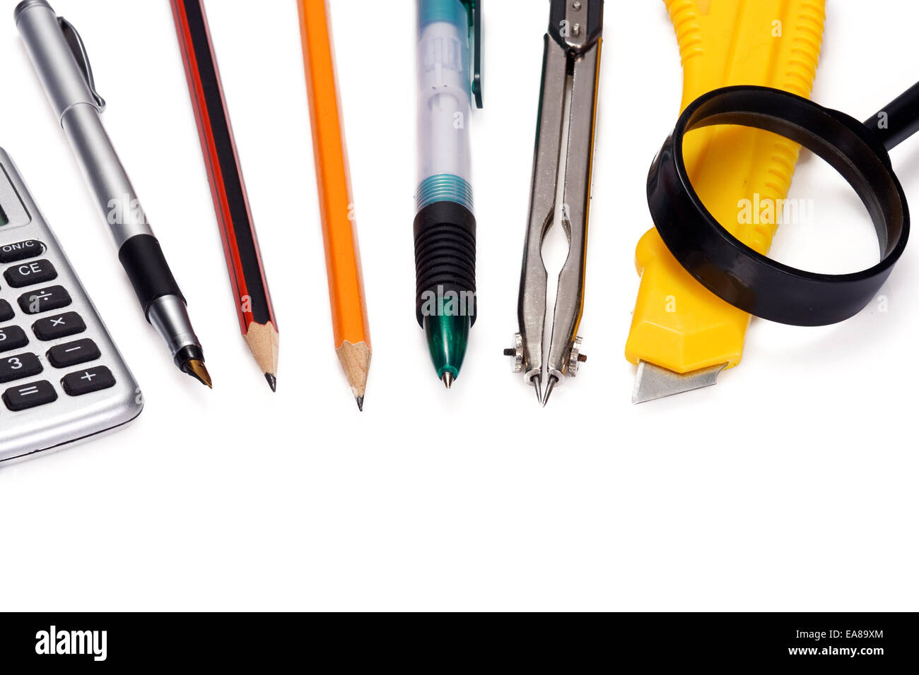 school accessory on white background Stock Photo