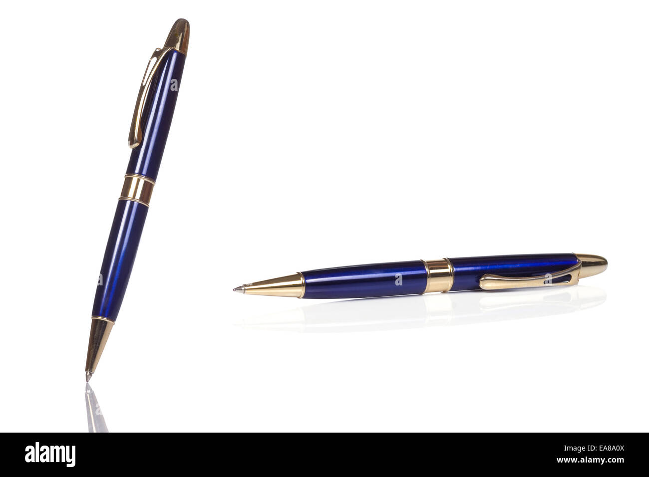 horizontal image of blue shining pen Stock Photo