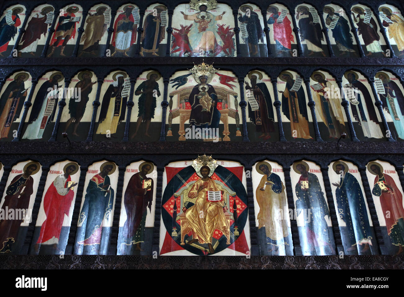 Iconostasis in the Russian Memorial Church in Leipzig, Saxony, Germany. Stock Photo