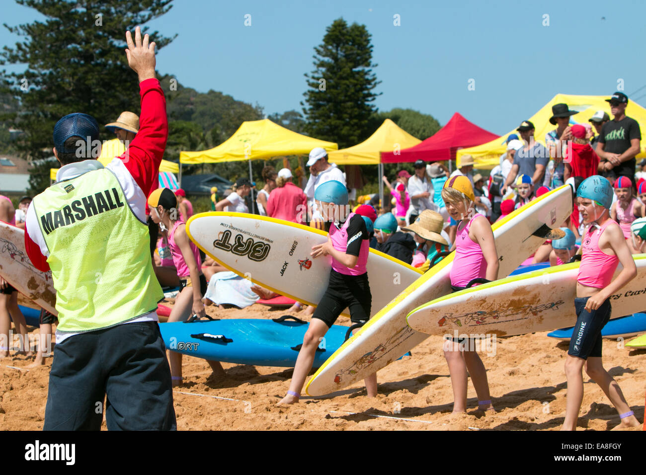 juniors and children from sydney northern beaches surf clubs at newport