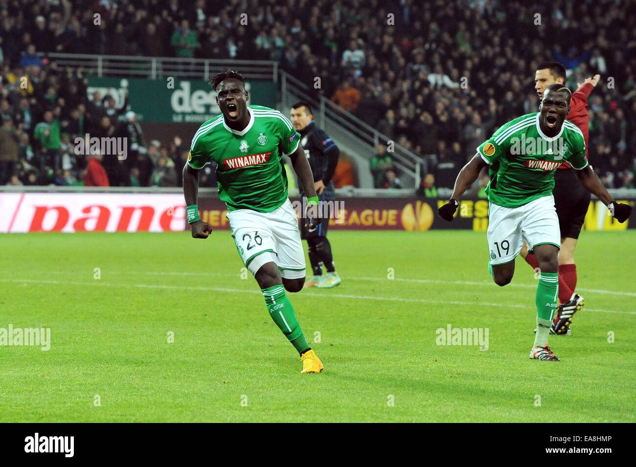 Echarpe Supporter ASSE St Etienne / Inter Milan - Europa League 2014-15 - Bon état