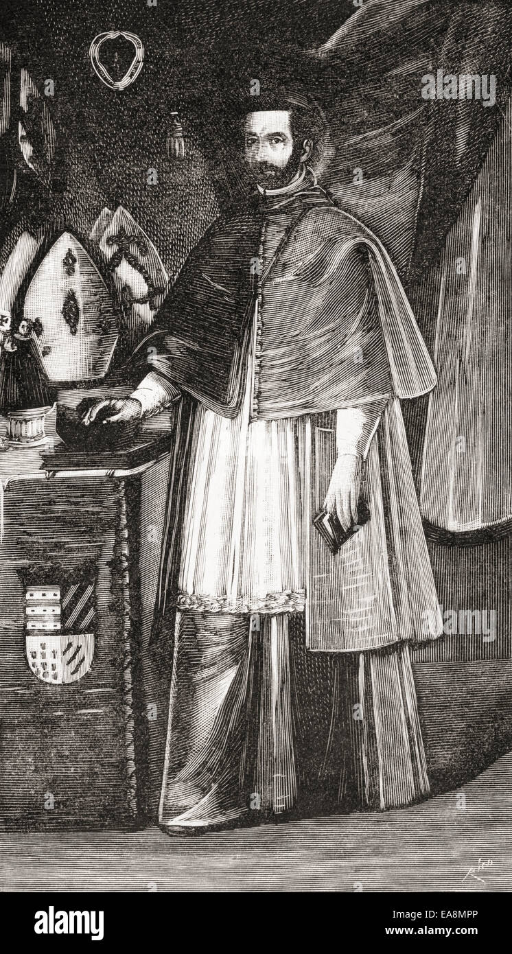 Blessed Juan de Palafox y Mendoza, 1600 – 1659. Spanish archbishop.  From La Ilustracion Española y Americana, published 1892. Stock Photo
