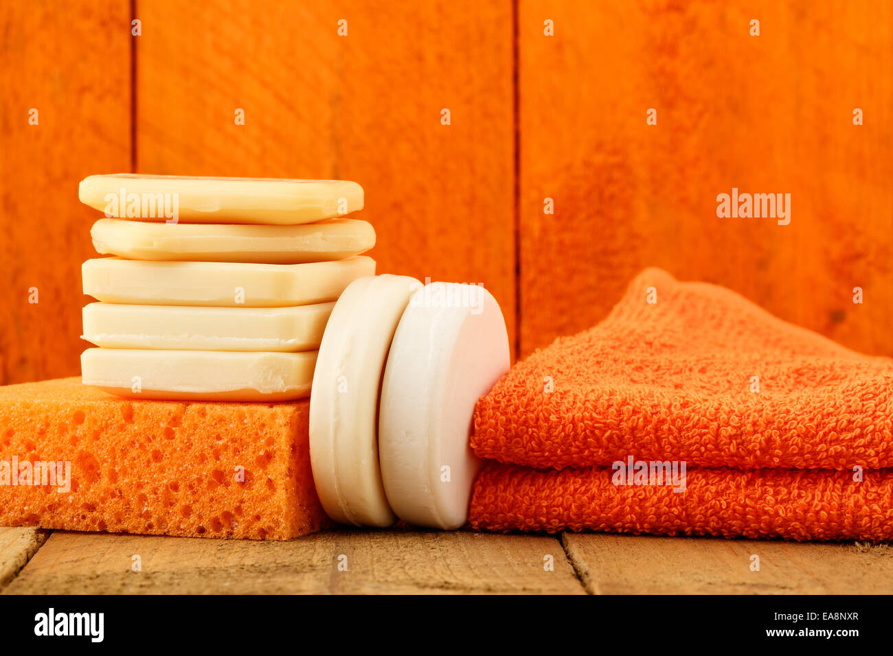 Group of objects useful for hygiene Stock Photo