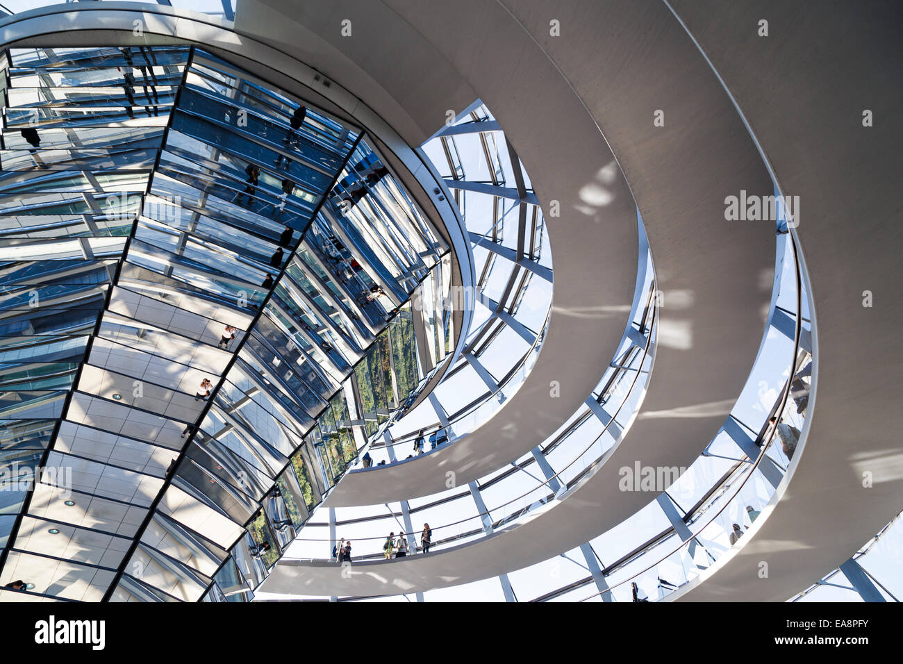 Inside Reichstag / Bundestag dome, Berlin, Germany Stock Photo